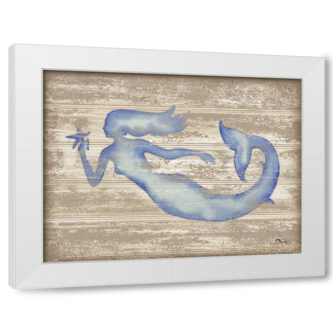 Providence Mermaid White Modern Wood Framed Art Print by Brent, Paul