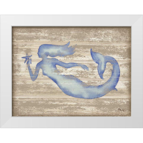 Providence Mermaid White Modern Wood Framed Art Print by Brent, Paul