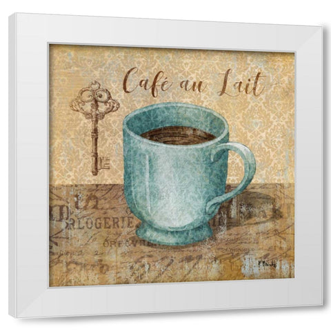 Bonjour Cafe III White Modern Wood Framed Art Print by Brent, Paul