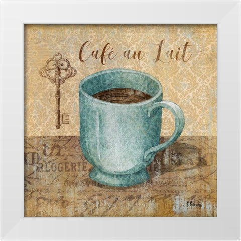 Bonjour Cafe III White Modern Wood Framed Art Print by Brent, Paul