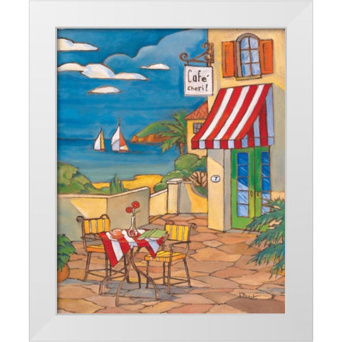 Cafe Cheri White Modern Wood Framed Art Print by Brent, Paul