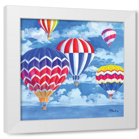 Balloons I White Modern Wood Framed Art Print by Brent, Paul