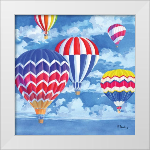 Balloons I White Modern Wood Framed Art Print by Brent, Paul