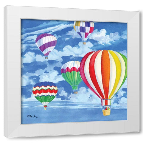 Balloons II White Modern Wood Framed Art Print by Brent, Paul