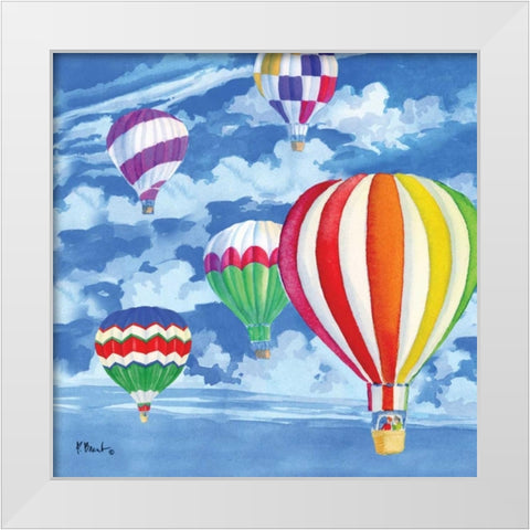 Balloons II White Modern Wood Framed Art Print by Brent, Paul