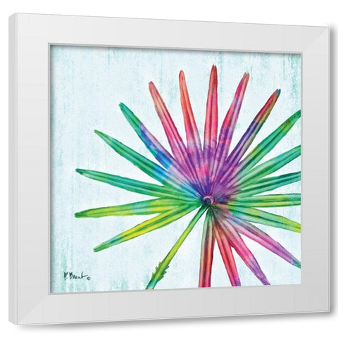 Prism Palm IV White Modern Wood Framed Art Print by Brent, Paul