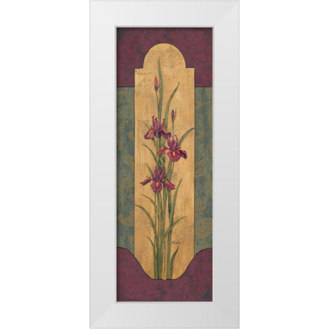 Greek Iris II White Modern Wood Framed Art Print by Brent, Paul