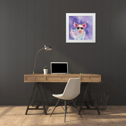 Sunny Farm III White Modern Wood Framed Art Print by Brent, Paul