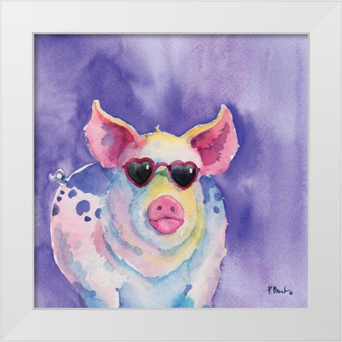 Sunny Farm III White Modern Wood Framed Art Print by Brent, Paul