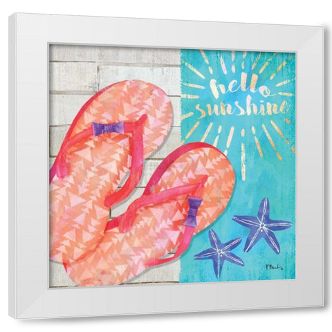 Sunshine Sandals I White Modern Wood Framed Art Print by Brent, Paul