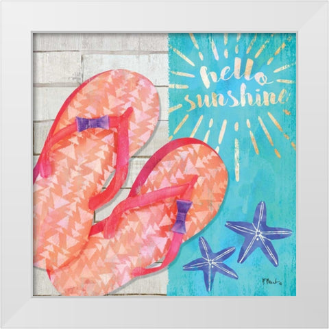 Sunshine Sandals I White Modern Wood Framed Art Print by Brent, Paul