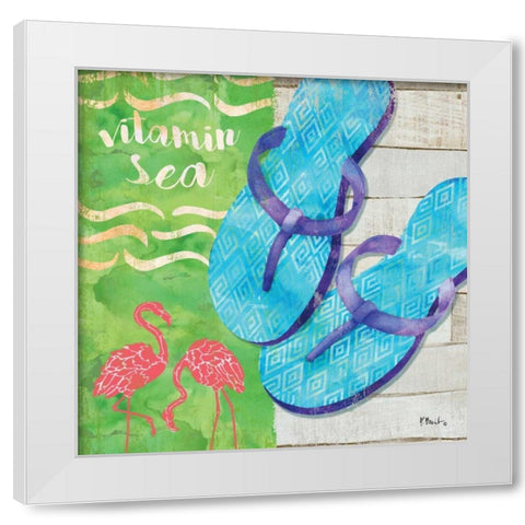 Sunshine Sandals II White Modern Wood Framed Art Print by Brent, Paul