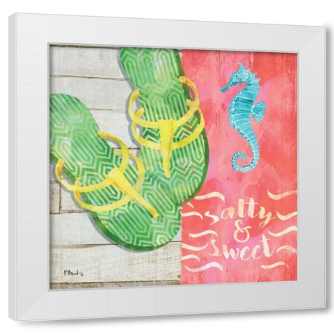 Sunshine Sandals III White Modern Wood Framed Art Print by Brent, Paul