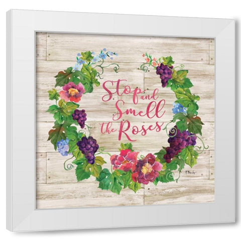 Smell the Roses White Modern Wood Framed Art Print by Brent, Paul