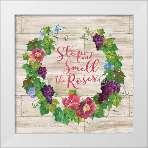 Smell the Roses White Modern Wood Framed Art Print by Brent, Paul