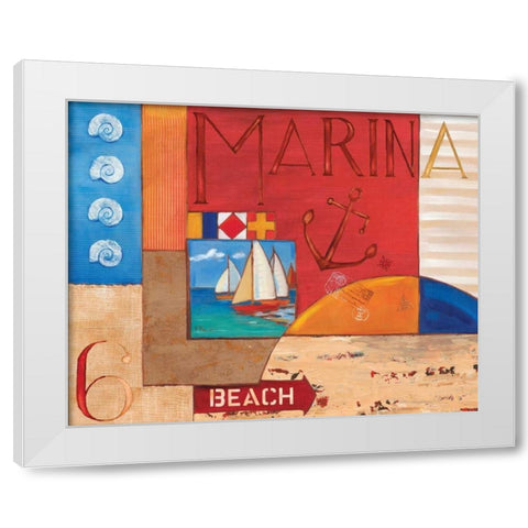 Portofino Collage II White Modern Wood Framed Art Print by Brent, Paul