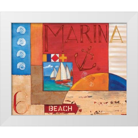 Portofino Collage II White Modern Wood Framed Art Print by Brent, Paul