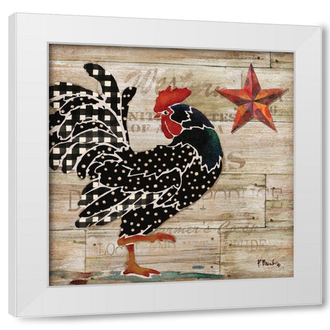 Farmhouse Rooster I White Modern Wood Framed Art Print by Brent, Paul