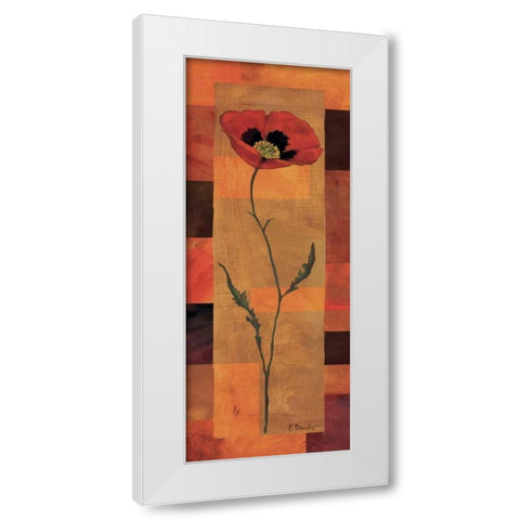 Goa Poppy Panel I White Modern Wood Framed Art Print by Brent, Paul