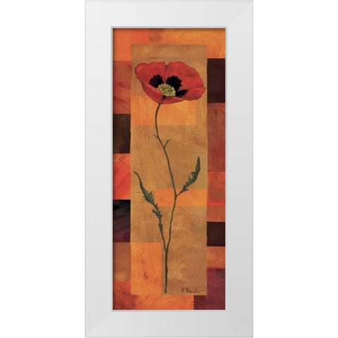 Goa Poppy Panel I White Modern Wood Framed Art Print by Brent, Paul