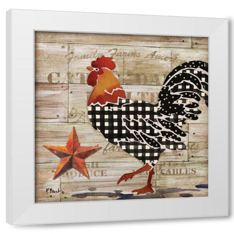 Farmhouse Rooster II White Modern Wood Framed Art Print by Brent, Paul