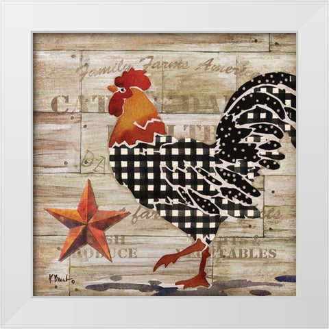 Farmhouse Rooster II White Modern Wood Framed Art Print by Brent, Paul
