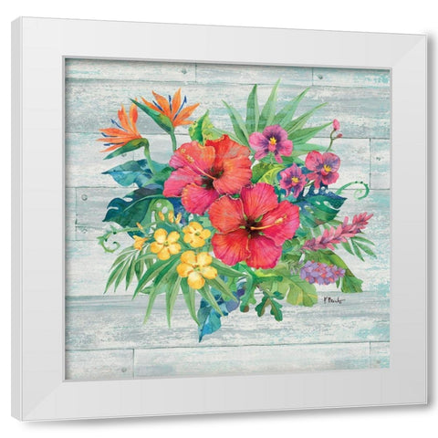 Island Floral II White Modern Wood Framed Art Print by Brent, Paul