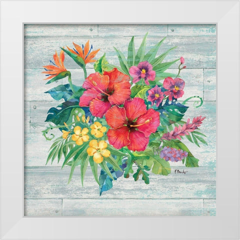 Island Floral II White Modern Wood Framed Art Print by Brent, Paul