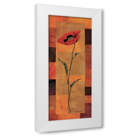 Goa Poppy Panel II White Modern Wood Framed Art Print by Brent, Paul