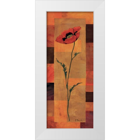 Goa Poppy Panel II White Modern Wood Framed Art Print by Brent, Paul