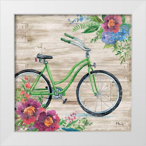 Petal Pusher I White Modern Wood Framed Art Print by Brent, Paul