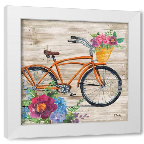 Petal Pusher III White Modern Wood Framed Art Print by Brent, Paul