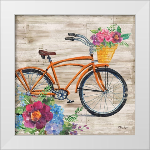 Petal Pusher III White Modern Wood Framed Art Print by Brent, Paul