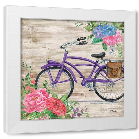 Petal Pusher IV White Modern Wood Framed Art Print by Brent, Paul