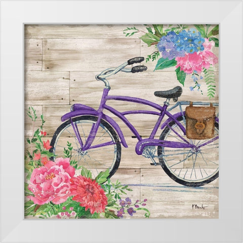 Petal Pusher IV White Modern Wood Framed Art Print by Brent, Paul