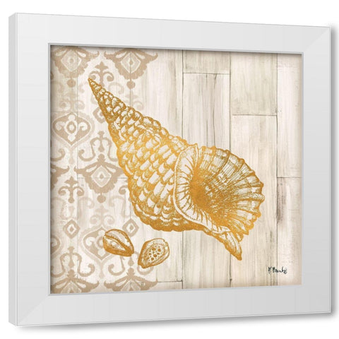 Saint Tropez Shells I White Modern Wood Framed Art Print by Brent, Paul