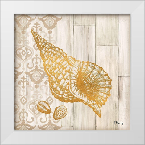 Saint Tropez Shells I White Modern Wood Framed Art Print by Brent, Paul