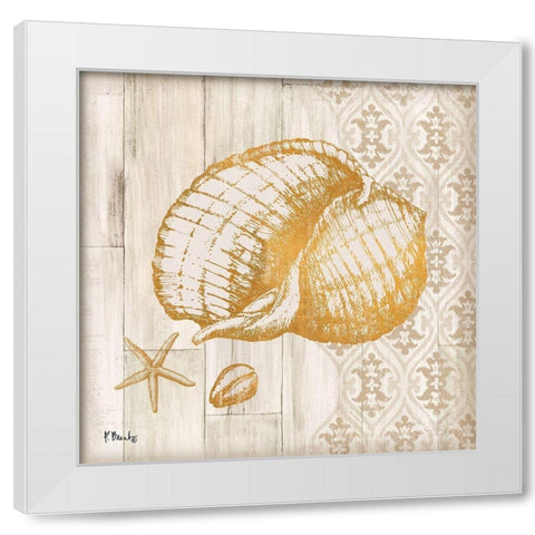Saint Tropez Shells II White Modern Wood Framed Art Print by Brent, Paul