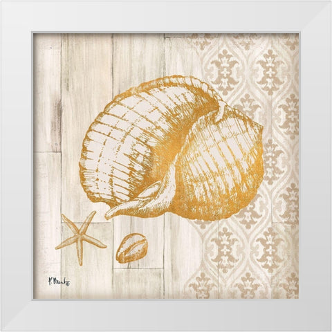 Saint Tropez Shells II White Modern Wood Framed Art Print by Brent, Paul