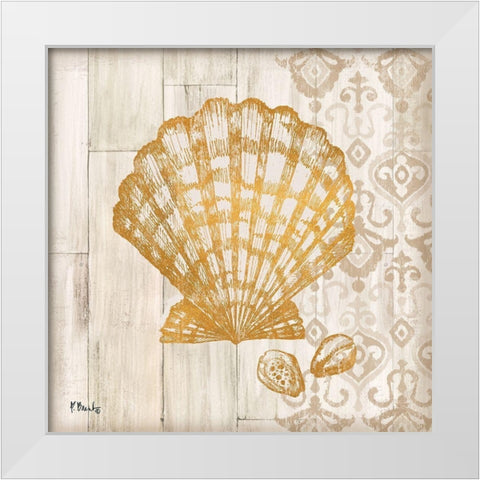 Saint Tropez Shells IV White Modern Wood Framed Art Print by Brent, Paul