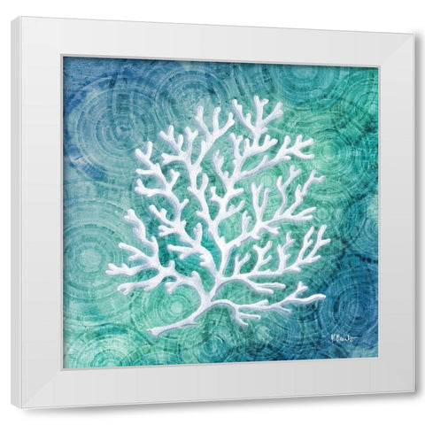 Echoes Coral I White Modern Wood Framed Art Print by Brent, Paul