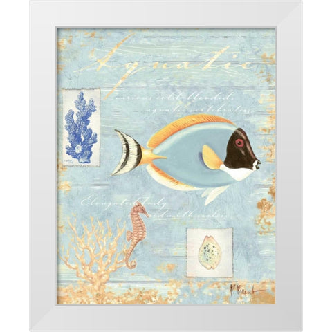 Aquatic White Modern Wood Framed Art Print by Brent, Paul