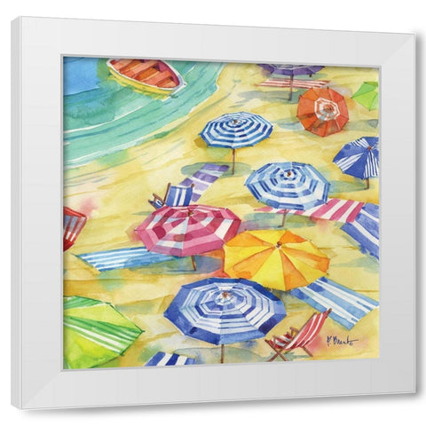 Umbrella Cove II White Modern Wood Framed Art Print by Brent, Paul
