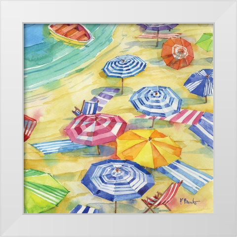 Umbrella Cove II White Modern Wood Framed Art Print by Brent, Paul