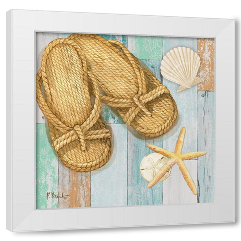 Braided Sandals I White Modern Wood Framed Art Print by Brent, Paul