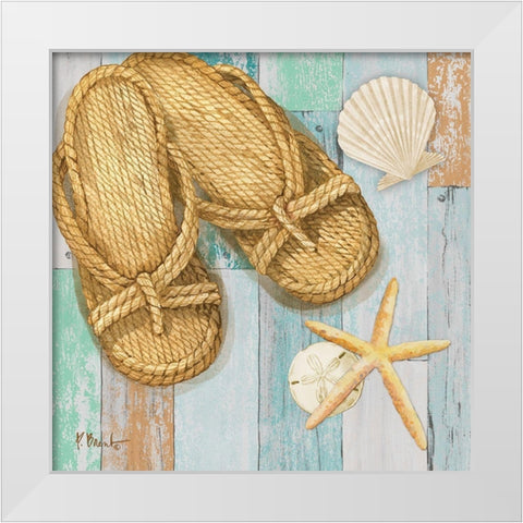 Braided Sandals I White Modern Wood Framed Art Print by Brent, Paul