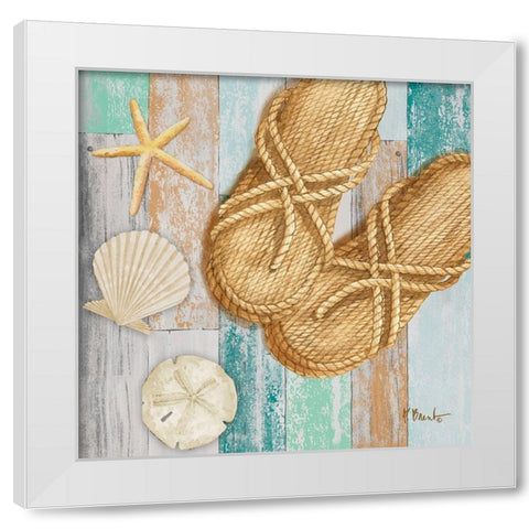Braided Sandals II White Modern Wood Framed Art Print by Brent, Paul