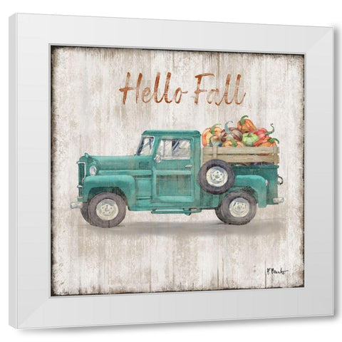 Truckin Into Fall White Modern Wood Framed Art Print by Brent, Paul