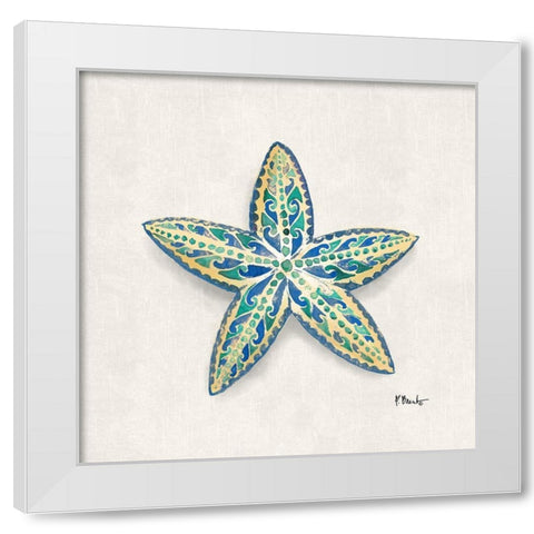 Embellished Shells I White Modern Wood Framed Art Print by Brent, Paul