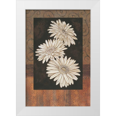 Santorini Daisies White Modern Wood Framed Art Print by Brent, Paul